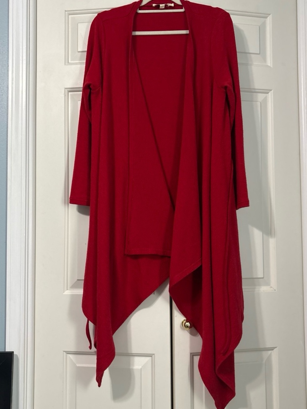 Aryeh Red Open-Front Draped Women's Sweater Cardigan Wrap